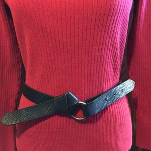 BANANA REPUBLIC Black Cow Leather Wrap Belt